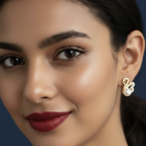 elegant swan pearl studs